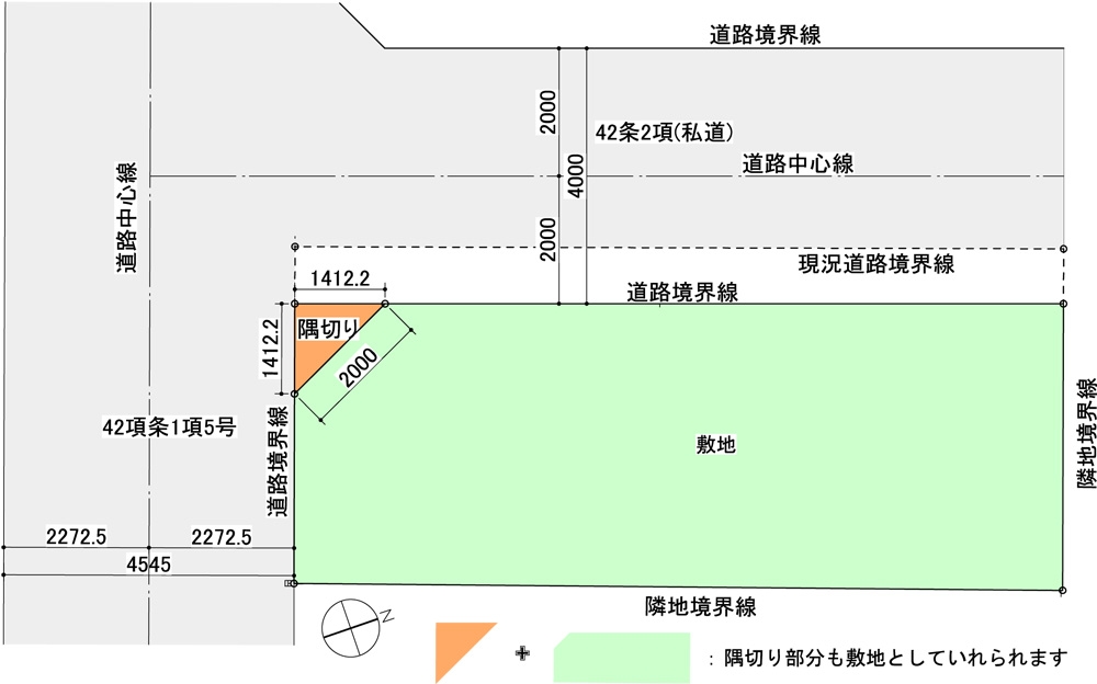 家づくりで大切なこと 「角地にある敷地の建蔽率とすみ切り」について