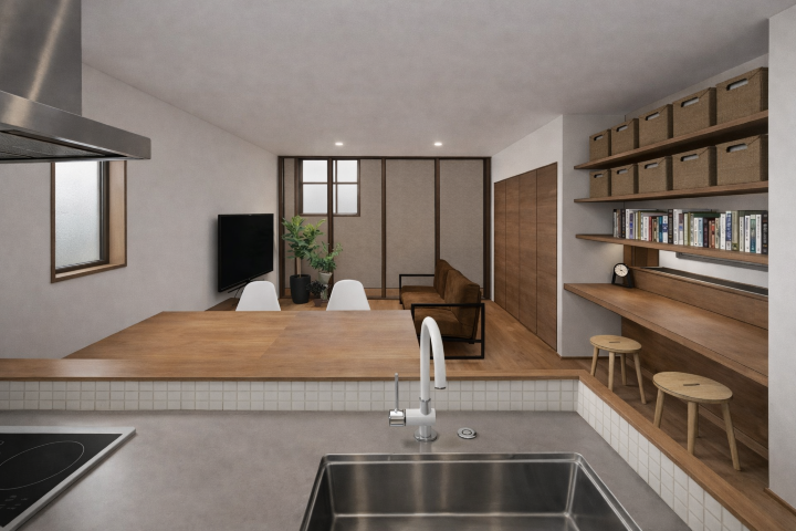 住宅密集地に建つプライバシーに配慮した家