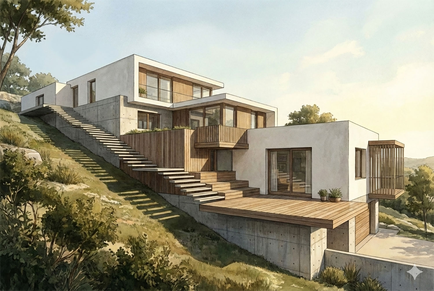 建築家・設計事務所が手がける傾斜地・崖地の住宅 - 実例・間取り・費用・設計ポイント